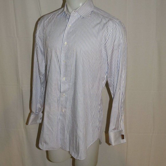 Castangia French Cuff Striped Dress Shirt 16.5 - Picture 5 of 10